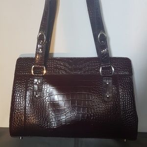 Embossed Handbag Croc Leather